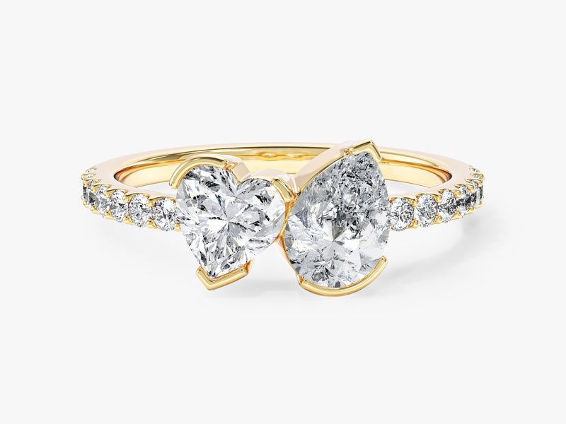 Heart and Pear Cut Lab Grown Diamond Engagement Ring