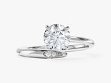 Round Cut Natural Diamond Bypass Engagement Ring