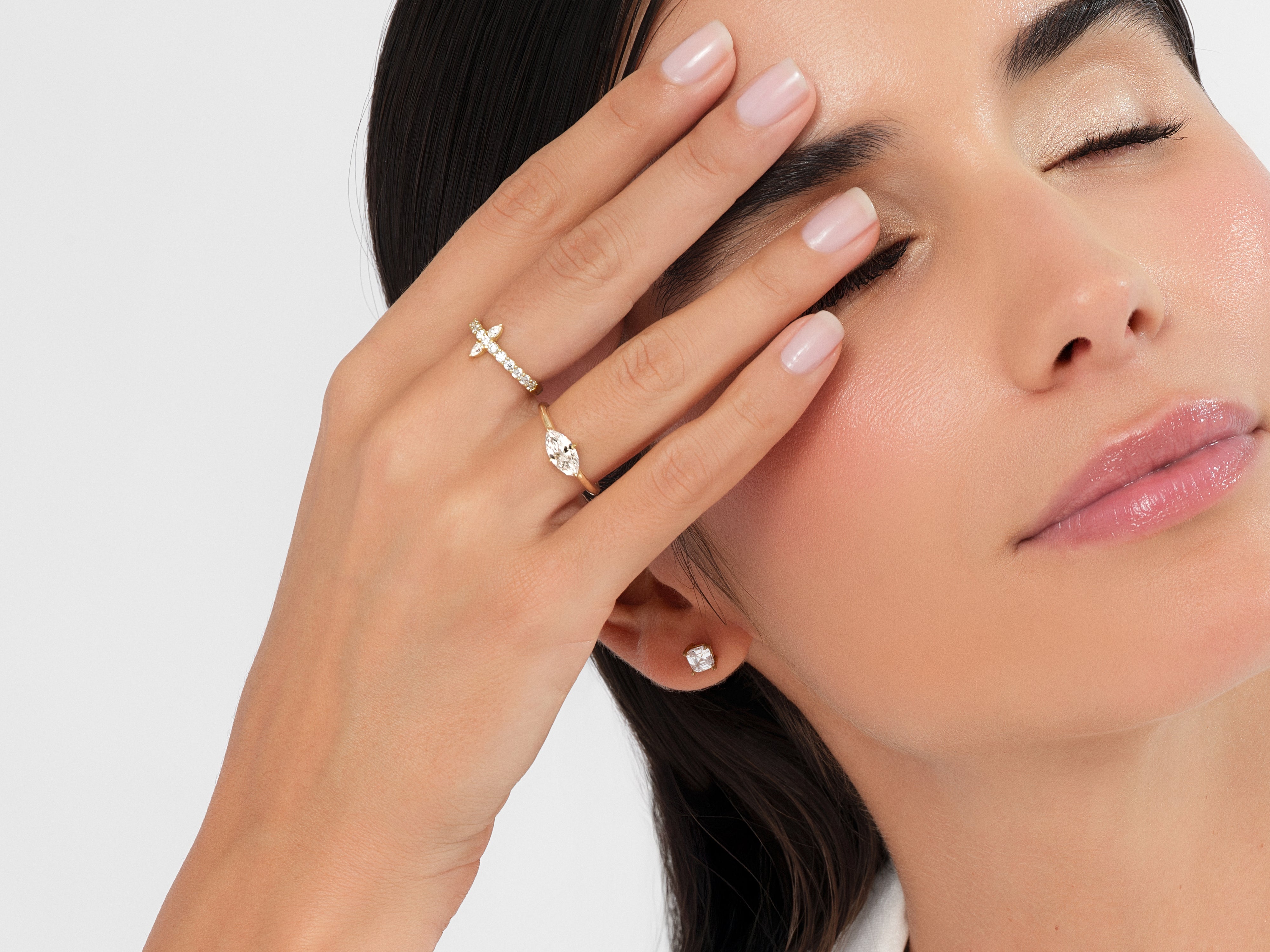 Solitaire East-West Moissanite Engagement Ring