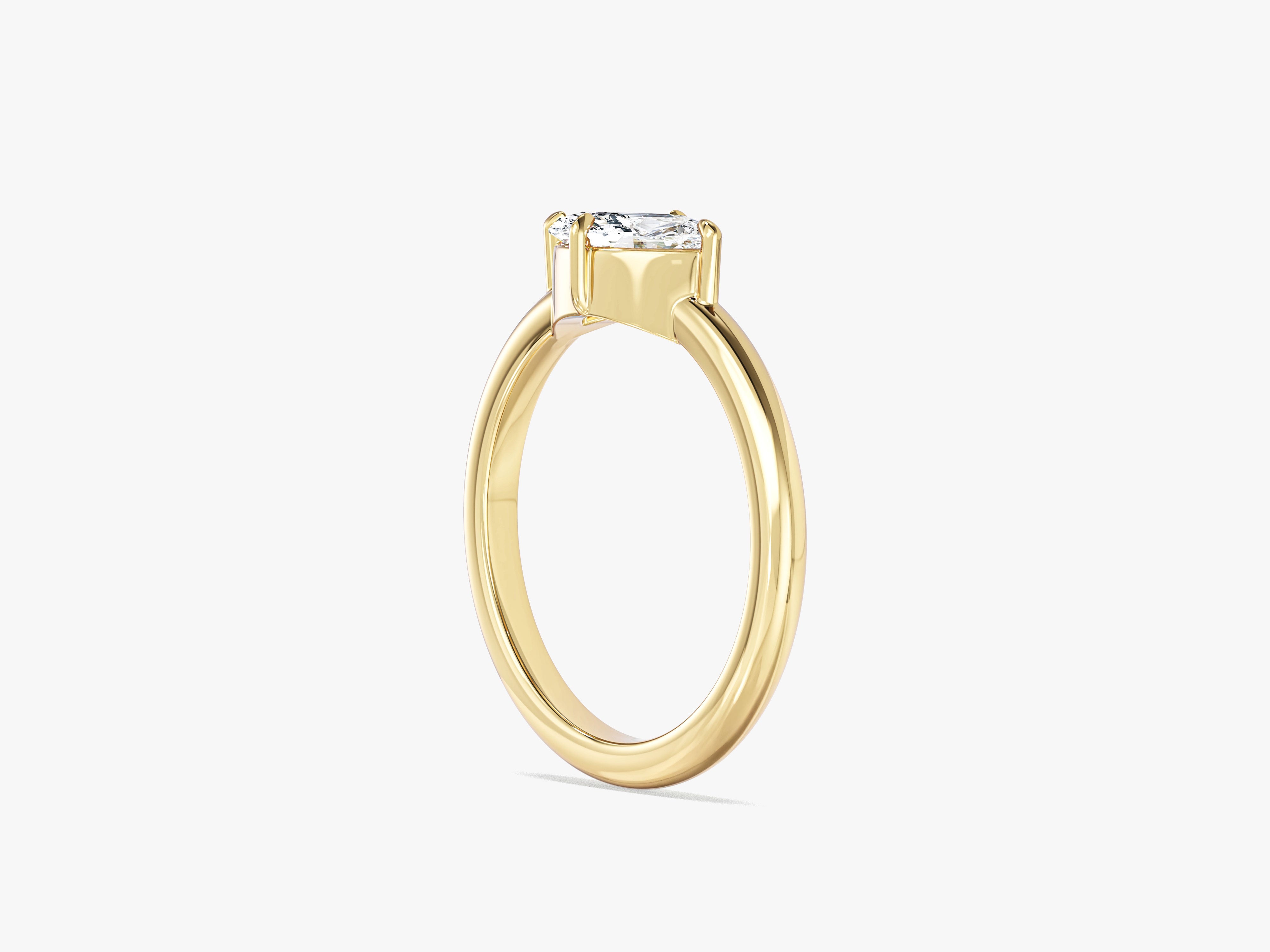 Solitaire East-West Lab Grown Diamond Engagement Ring