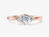 Solitaire East-West Moissanite Engagement Ring