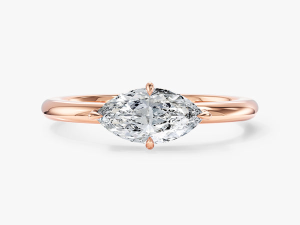 Solitaire East-West Moissanite Engagement Ring