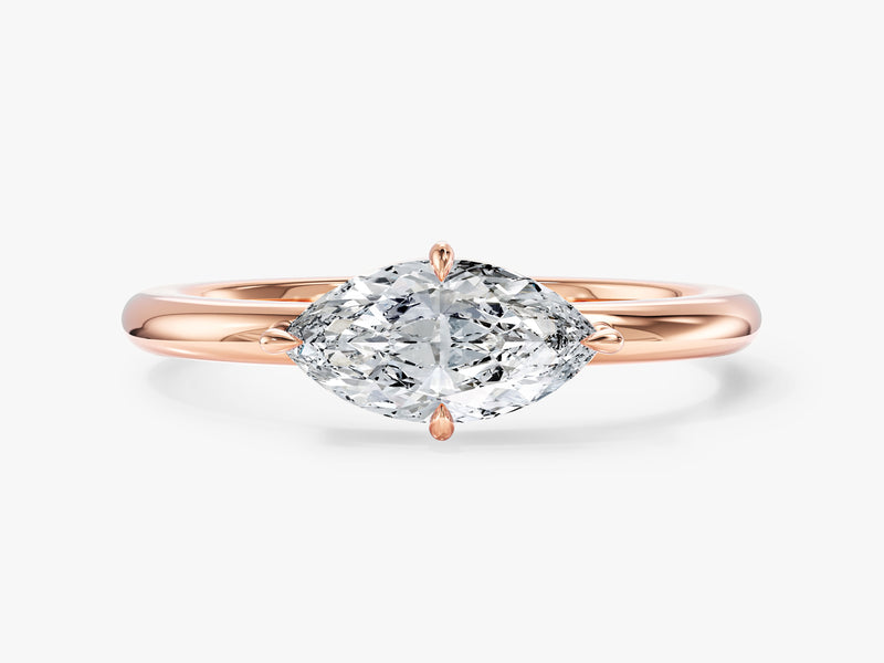 Solitaire East-West Natural Diamond Engagement Ring