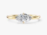 Solitaire East-West Moissanite Engagement Ring