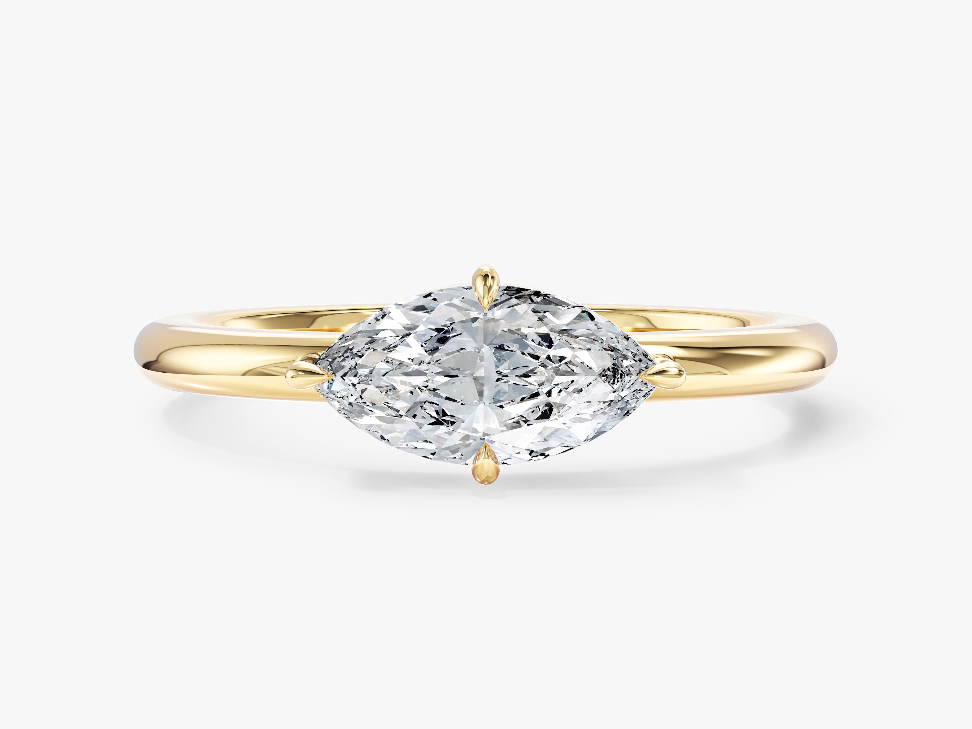 Solitaire East-West Lab Grown Diamond Engagement Ring