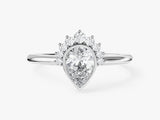 Pear Cut Lab Grown Diamond Crown Engagement Ring