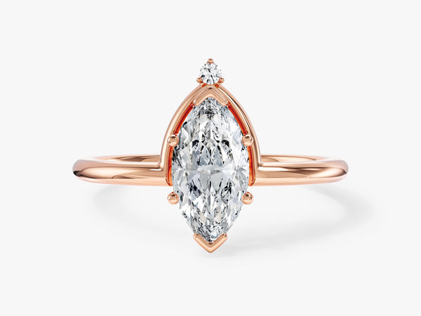 Marquise Cut Lab Grown Diamond Crown Engagement Ring