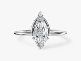 Marquise Cut Moissanite Crown Engagement Ring