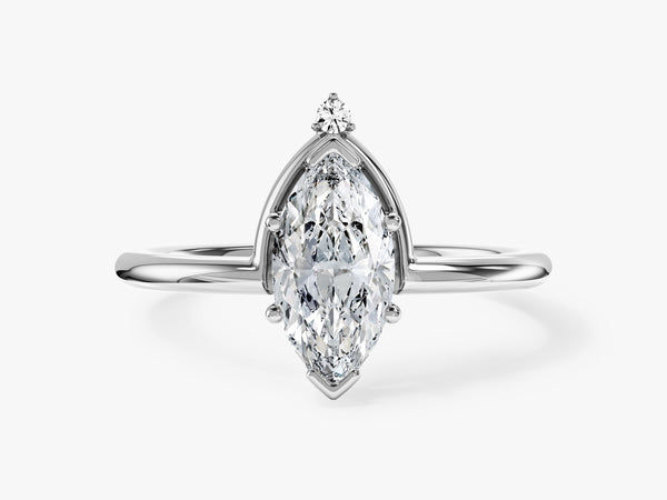 Marquise Cut Natural Diamond Crown Engagement Ring