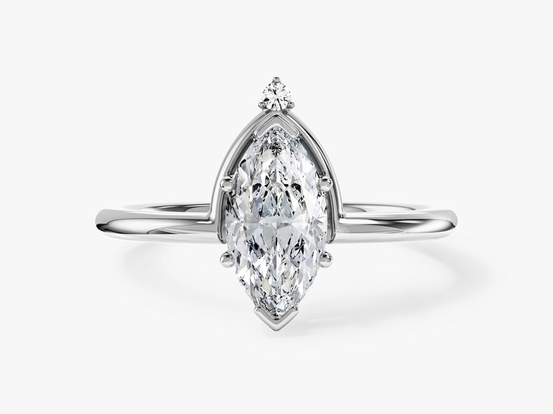Marquise Cut Lab Grown Diamond Crown Engagement Ring