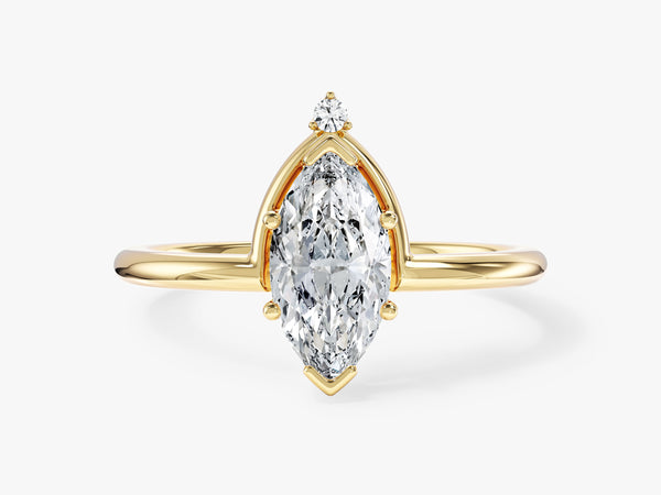 Marquise Cut Natural Diamond Crown Engagement Ring
