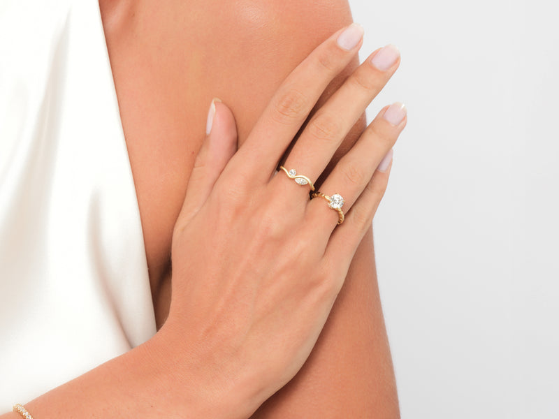 Twisted Lab Grown Diamond Engagement Ring