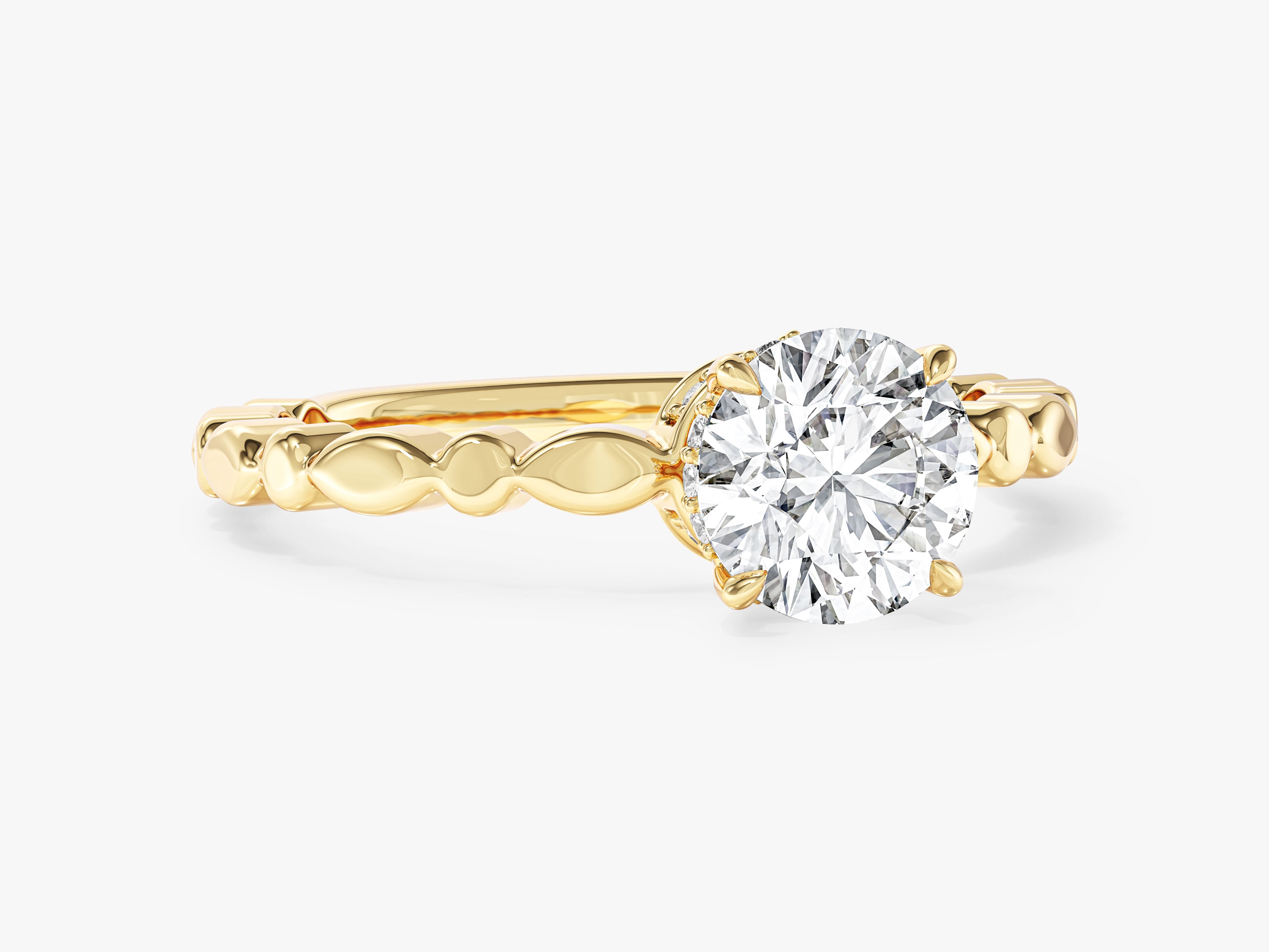 Twisted Lab Grown Diamond Engagement Ring