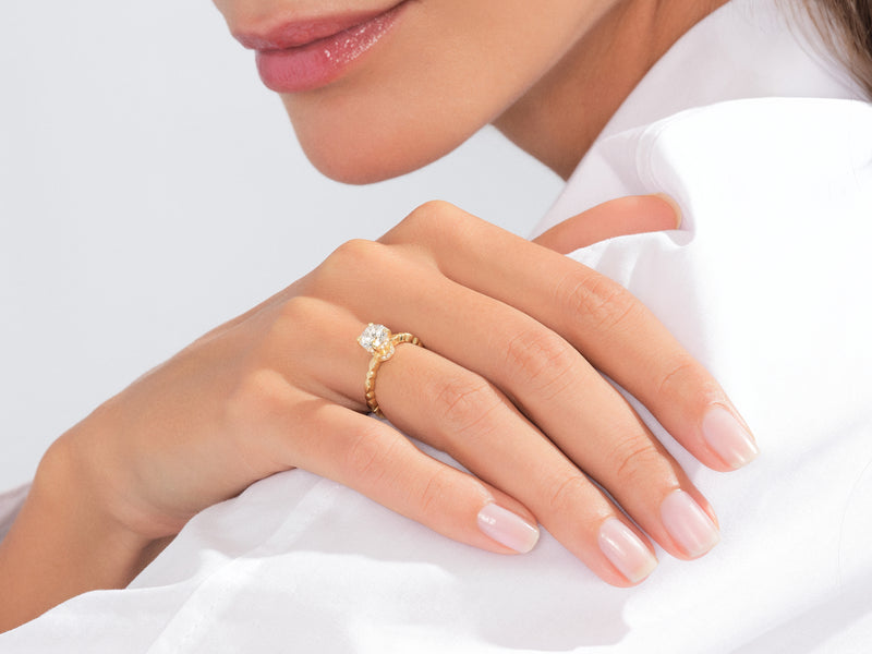 Twisted Lab Grown Diamond Engagement Ring