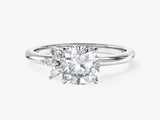 Crown-Accent Moissanite Engagement Ring