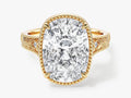 Elongated Cushion Moissanite Engagement Ring