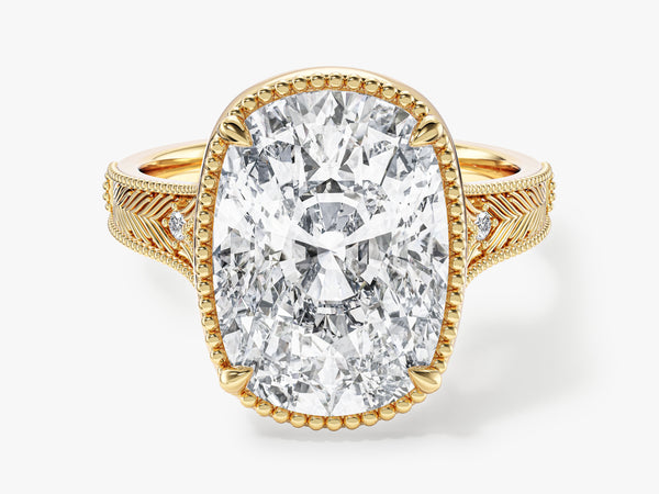 Elongated Cushion Moissanite Engagement Ring