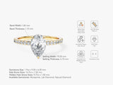 Sidestone Accent Pear Cut Lab Grown Diamond Engagement Ring