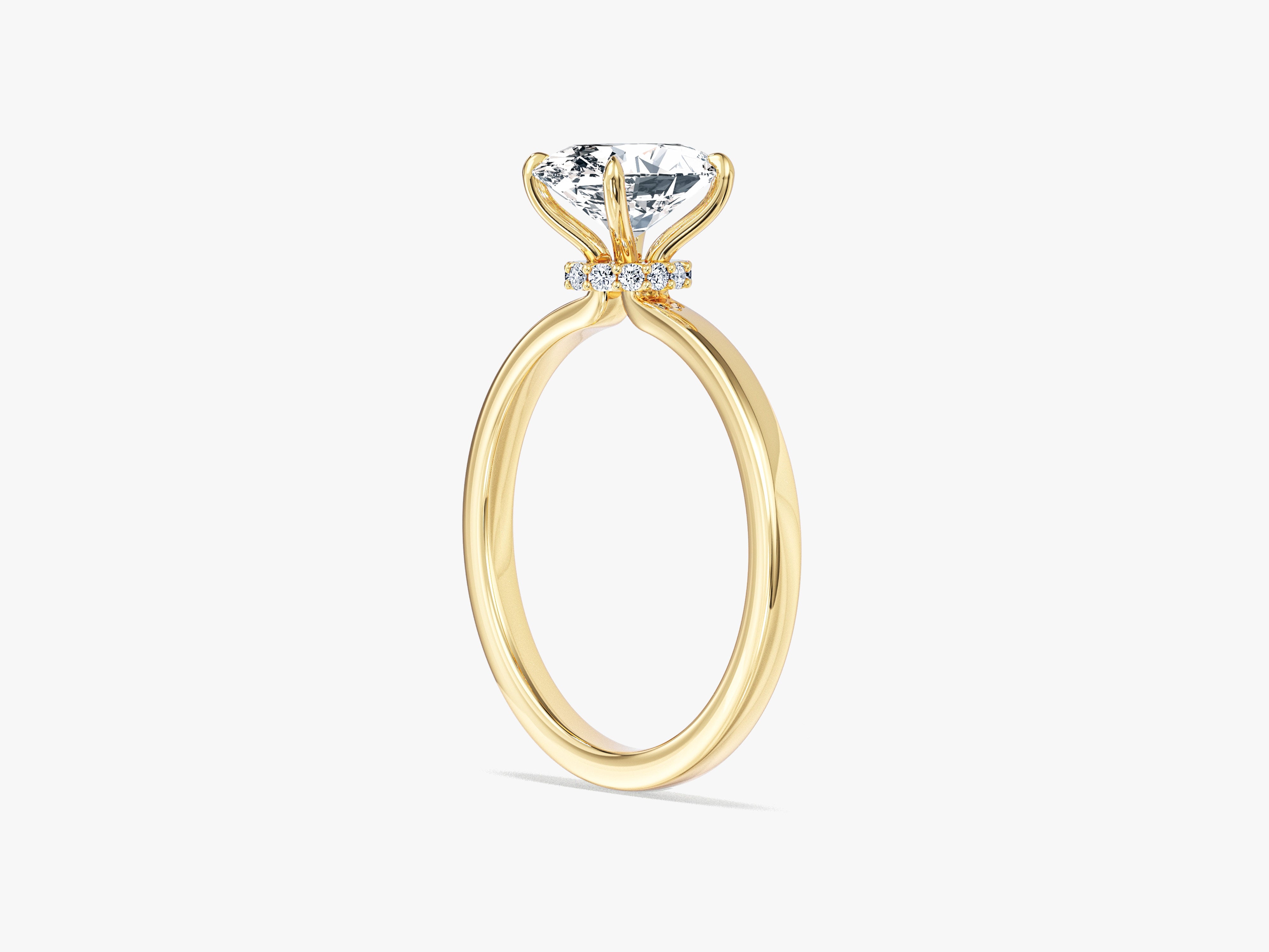 Flat Band Oval Lab Grown Diamond Engagement Ring