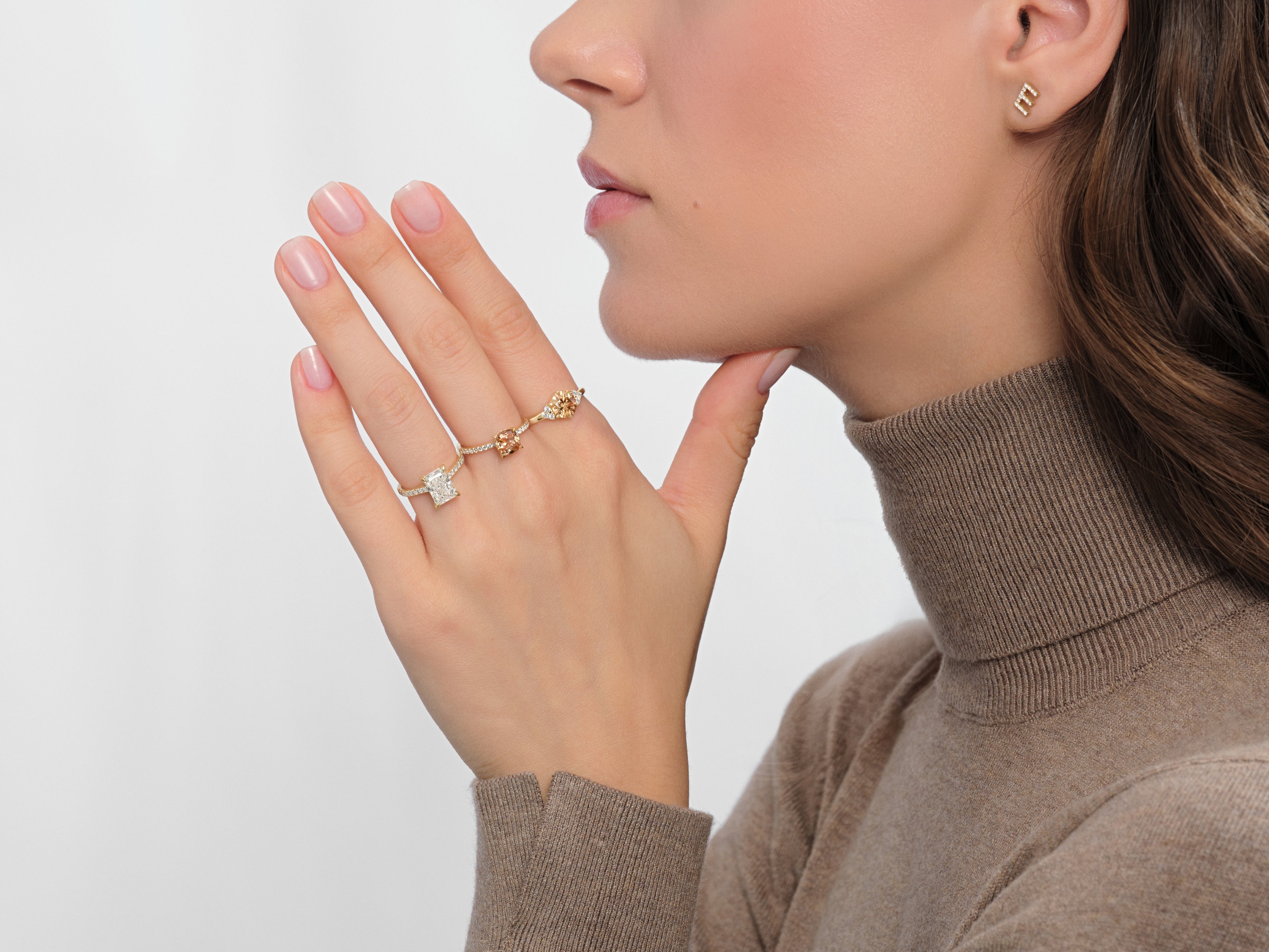 Sidestone Accent Gemstone Engagement Ring