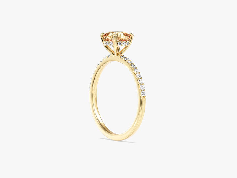 Sidestone Accent Gemstone Engagement Ring