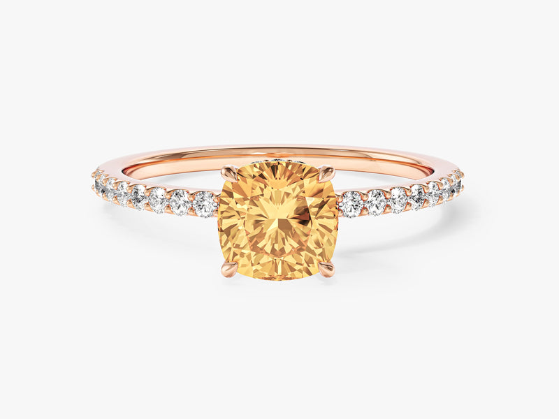 Sidestone Accent Gemstone Engagement Ring