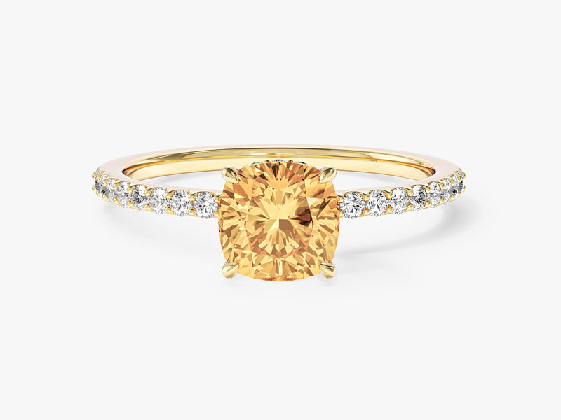 Sidestone Accent Gemstone Engagement Ring