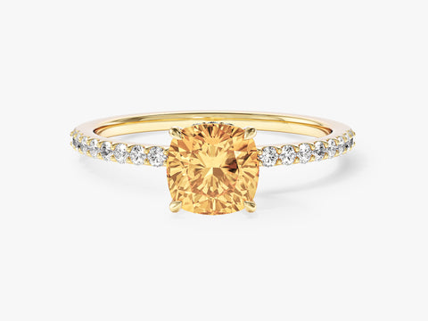 Sidestone Accent Gemstone Engagement Ring