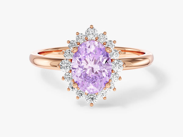 Halo Gemstone Engagement Ring