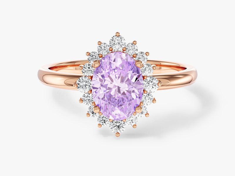 Halo Gemstone Engagement Ring
