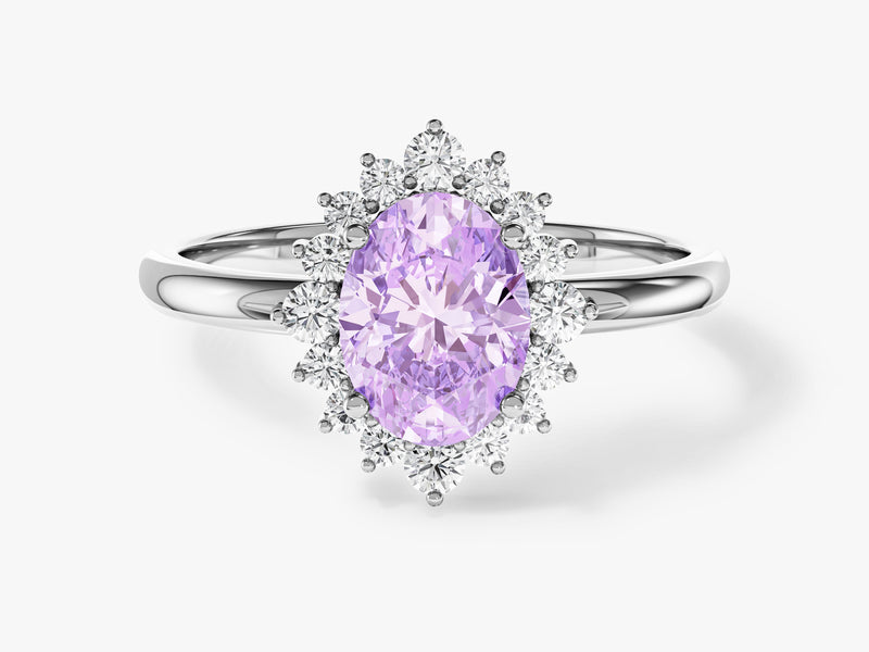 Halo Gemstone Engagement Ring