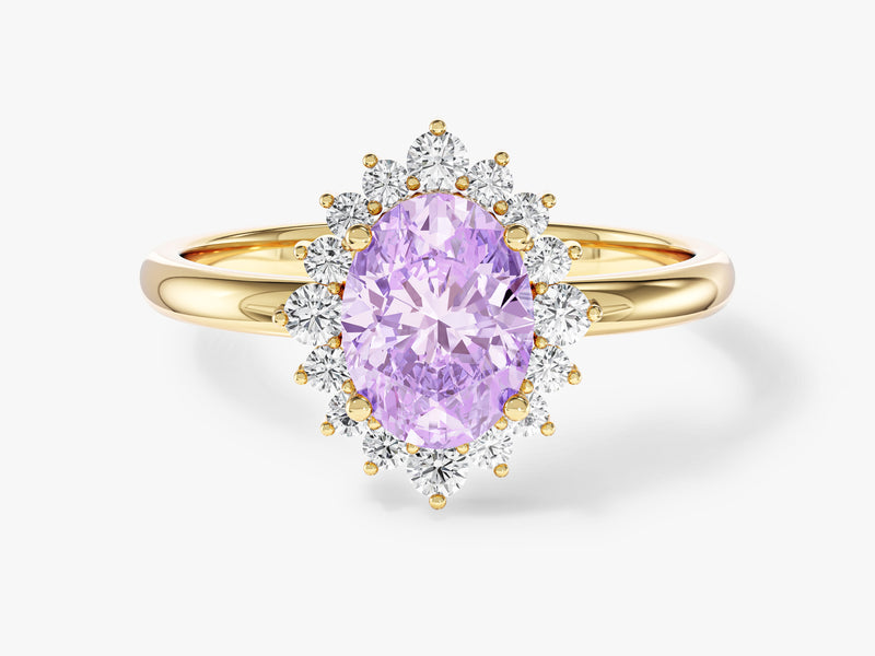 Halo Gemstone Engagement Ring