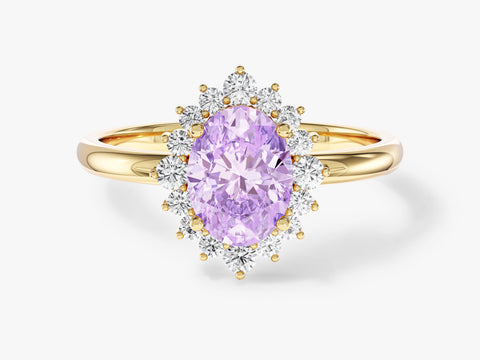 Halo Gemstone Engagement Ring