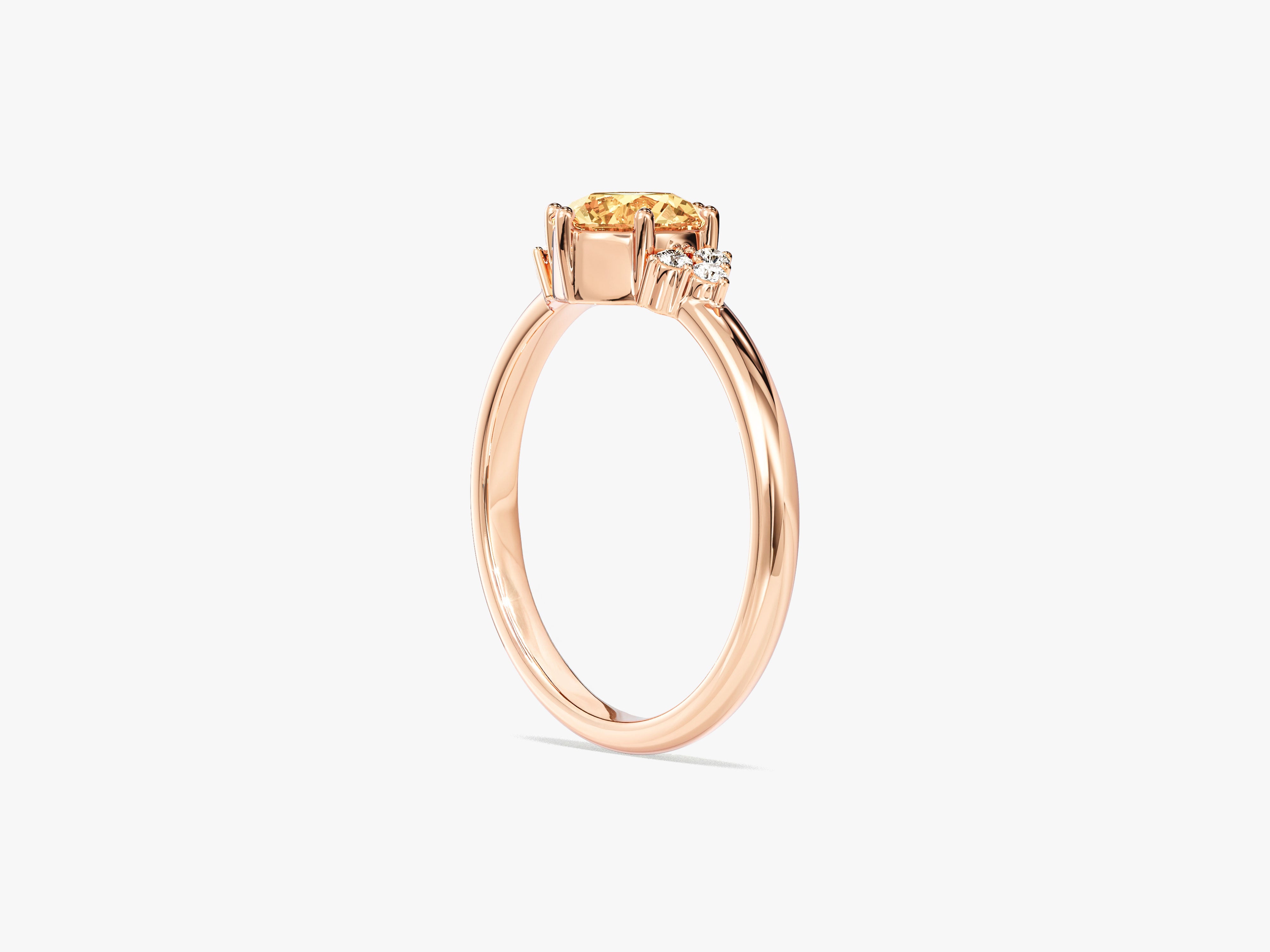 Six Prong Gemstone Engagement Ring