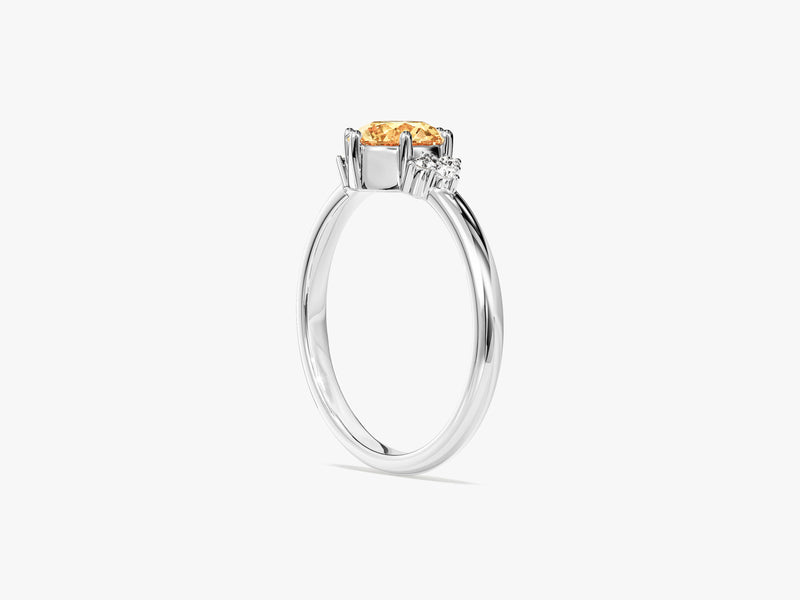 Six Prong Gemstone Engagement Ring