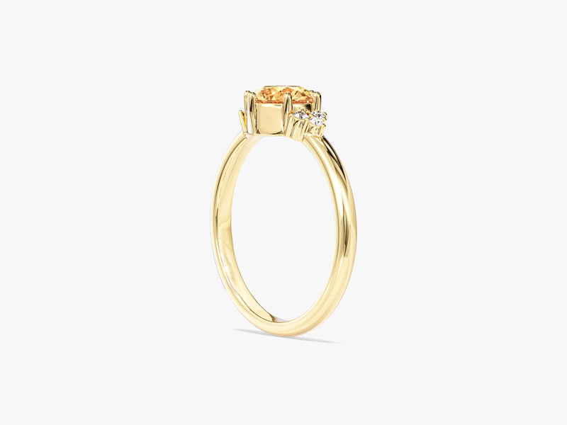 Six Prong Gemstone Engagement Ring