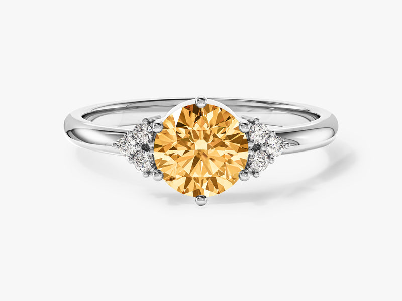 Six Prong Gemstone Engagement Ring