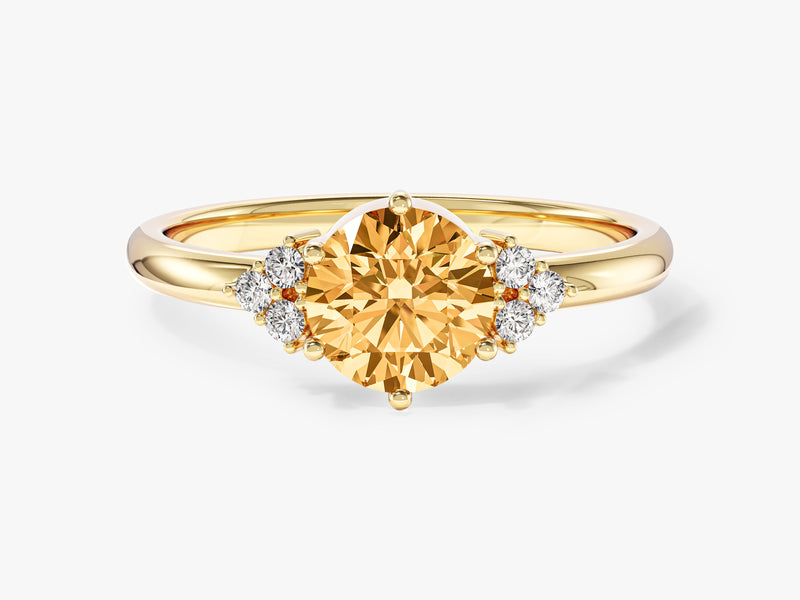 Six Prong Gemstone Engagement Ring