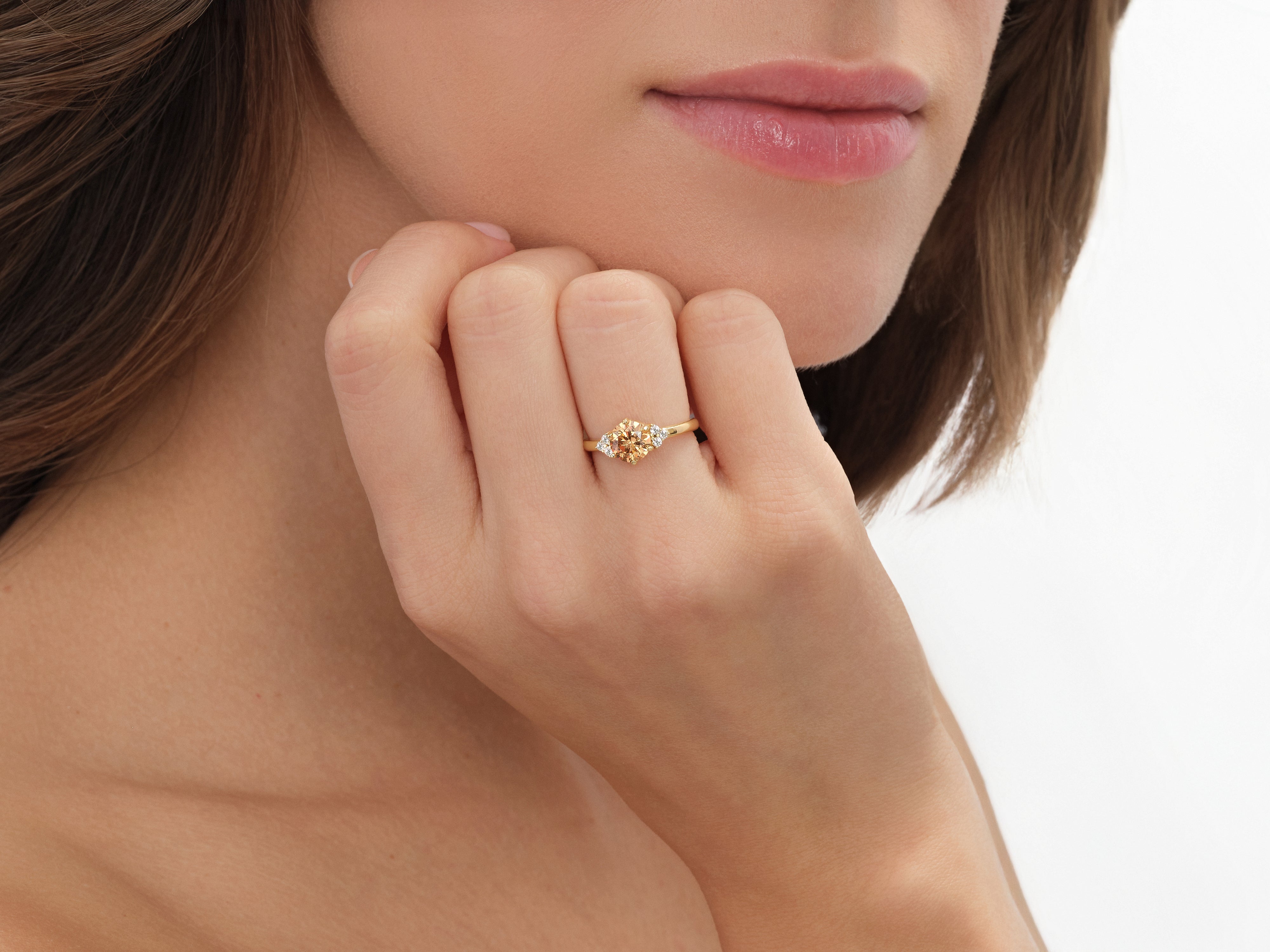 Six Prong Gemstone Engagement Ring