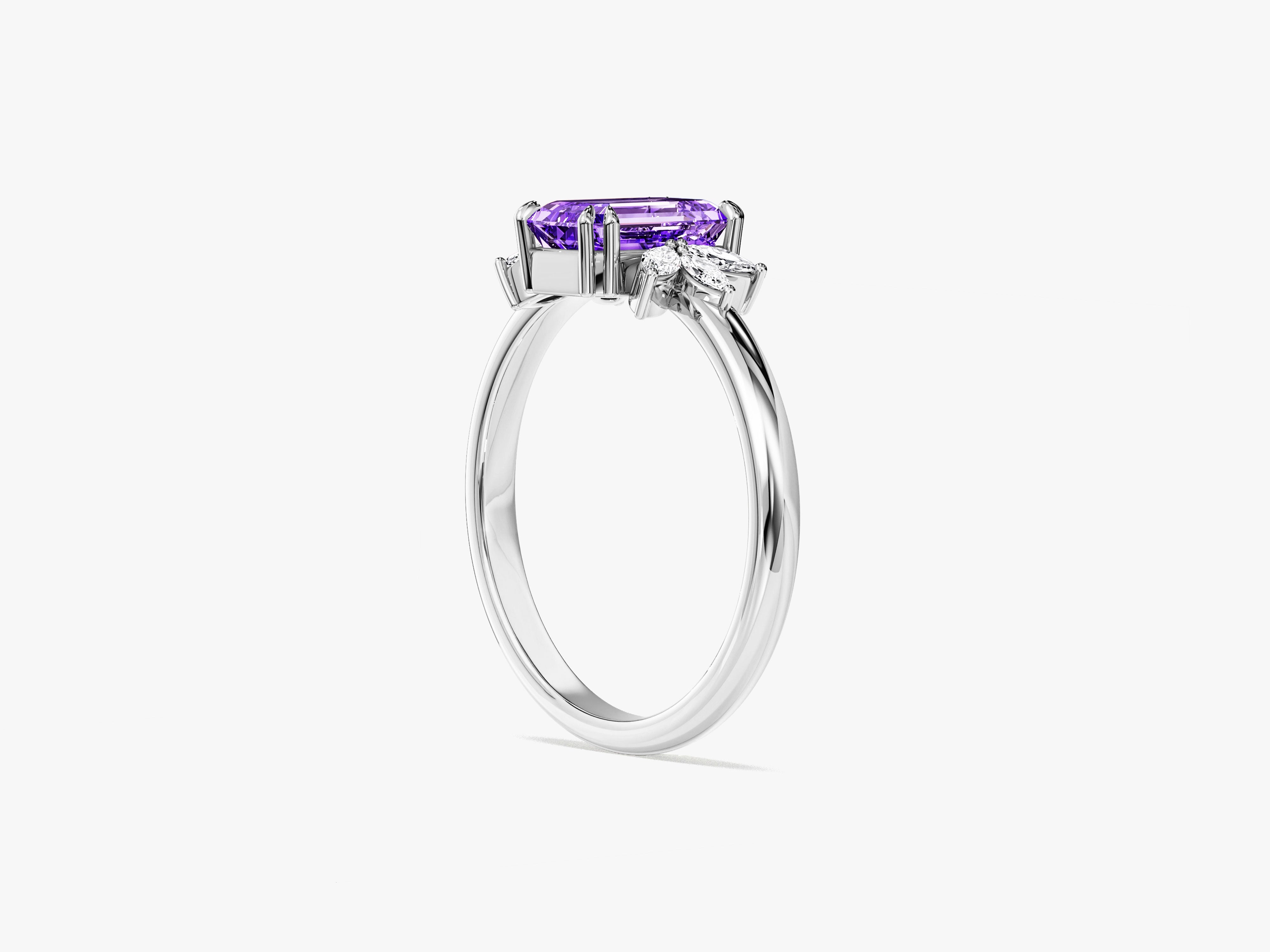 Marquise Gemstone Accent Engagement Ring