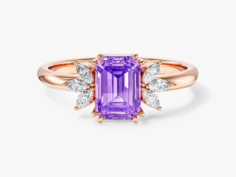 Marquise Gemstone Accent Engagement Ring