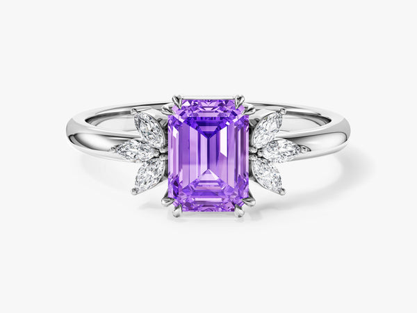 Marquise Gemstone Accent Engagement Ring
