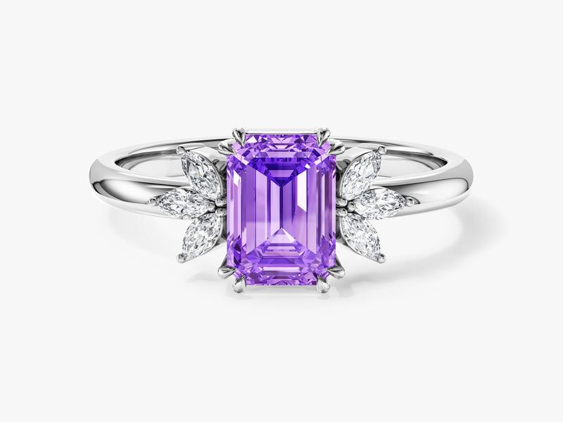 Marquise Gemstone Accent Engagement Ring