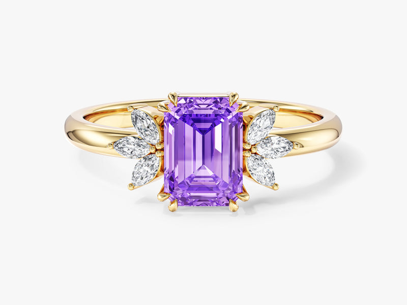 Marquise Gemstone Accent Engagement Ring