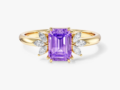 Marquise Gemstone Accent Engagement Ring