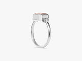 Horizontal Emerald Cut Gemstone Engagement Ring