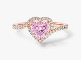 Halo Heart Gemstone Engagement Ring