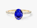Sidestone Accent Oval Gemstone Engagement Ring