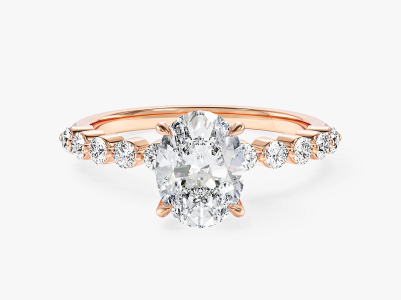 Oval Cut Shared Prong Lab Grown Diamond Engagement Ring
