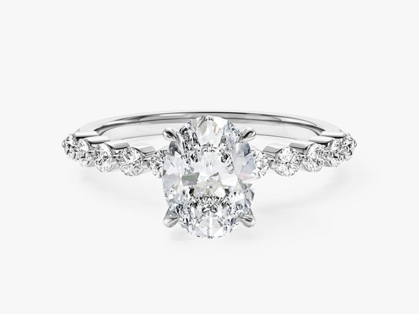 Oval Cut Shared Prong Lab Grown Diamond Engagement Ring
